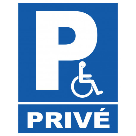 Parking handicap privé - 21x27cm - Sticker/autocollant