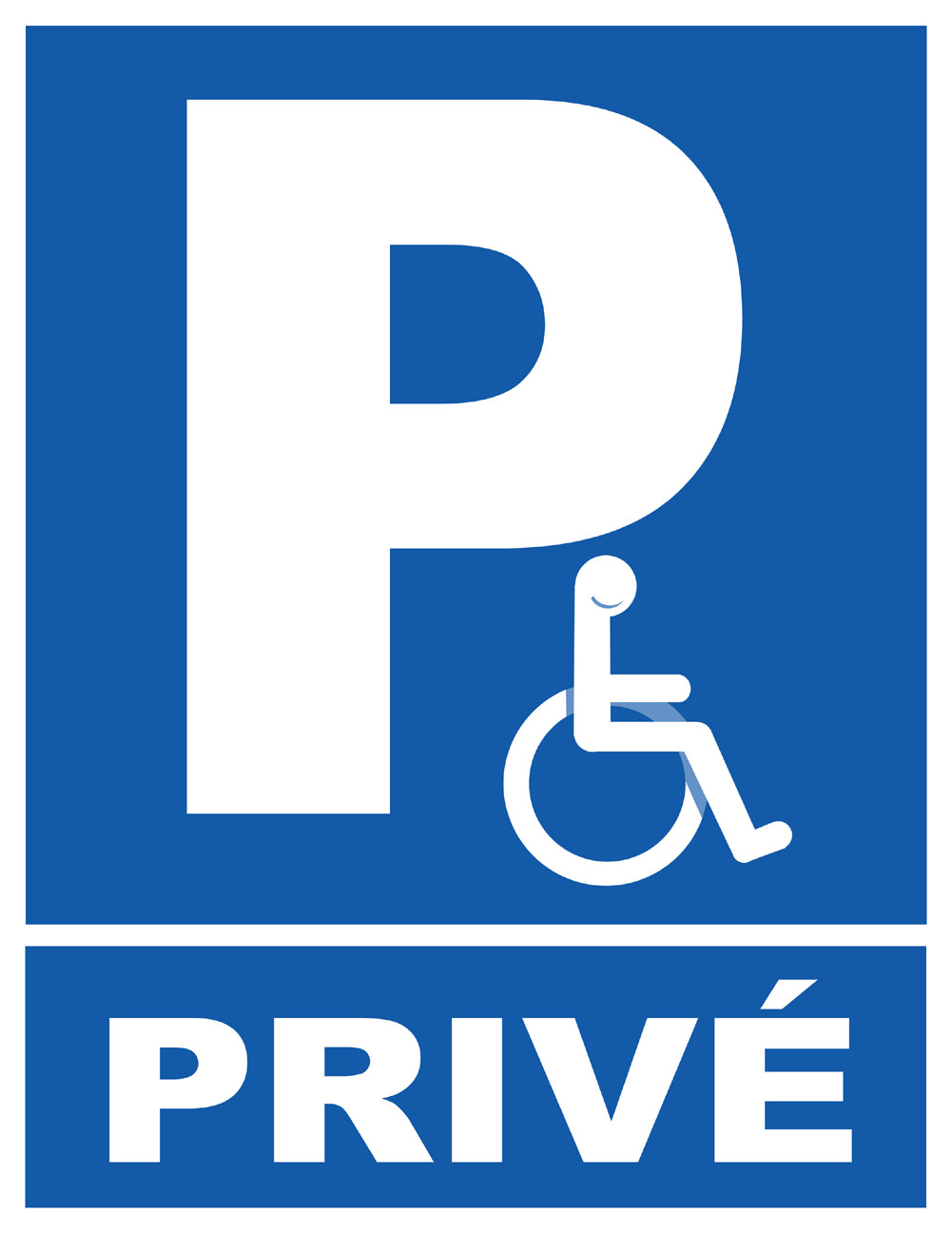 Parking handicap privé - 21x27cm - Sticker/autocollant