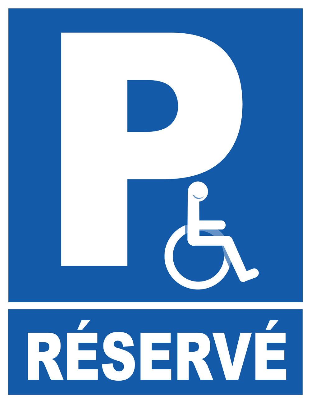 Parking handicap réservé privé - 21x27cm - Sticker/autocollant