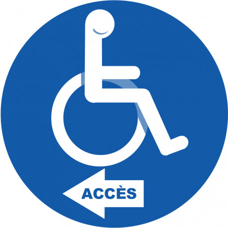 accès toilettes pour handicapés gauche - 5cm - Sticker/autocollant