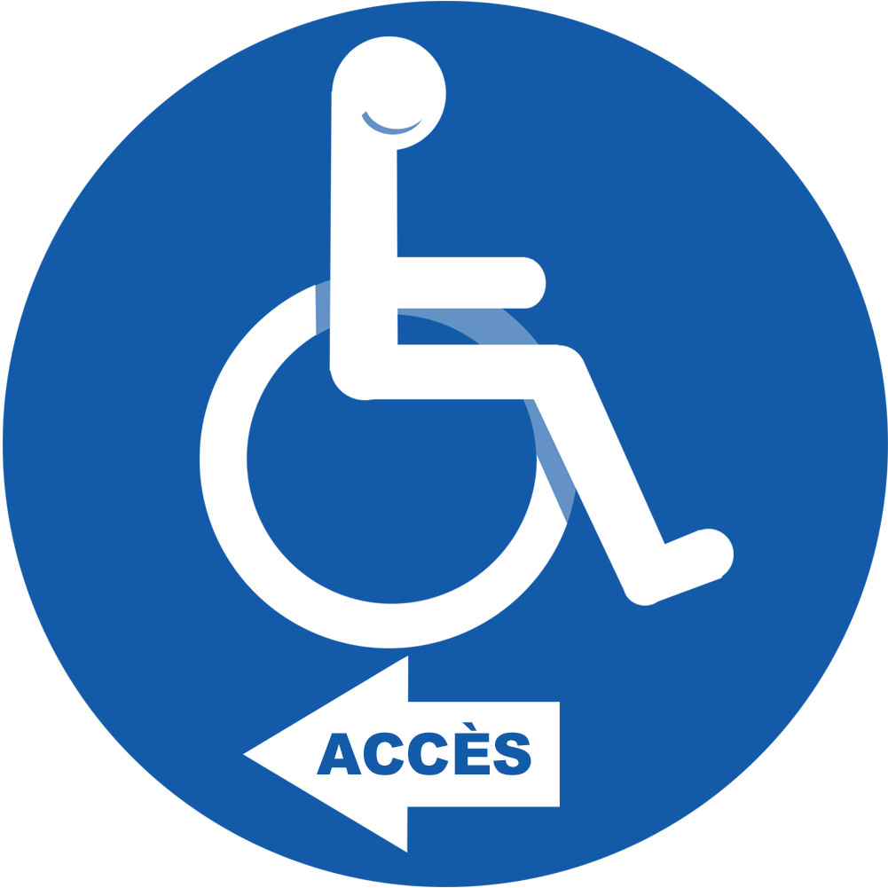 accès toilettes pour handicapés gauche - 5cm - Sticker/autocollant