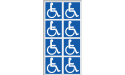 handicape moteur - 8 stickers de 5cm - Sticker/autocollant