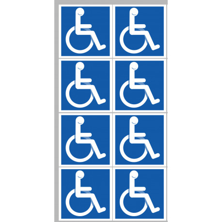 handicape moteur - 8 stickers de 5cm - Sticker/autocollant