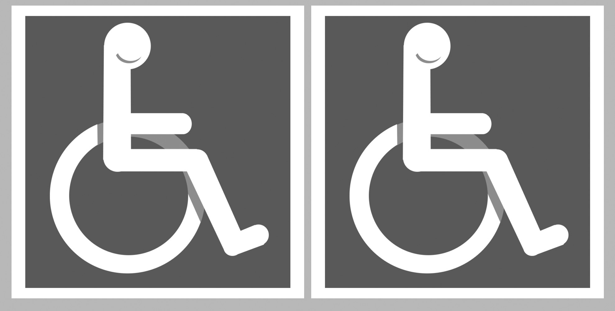 handicap moteur gris - 2 stickers de 10cm - Sticker/autocollant