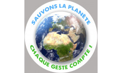 sauvons la planète - 5x5cm - Sticker/autocollant