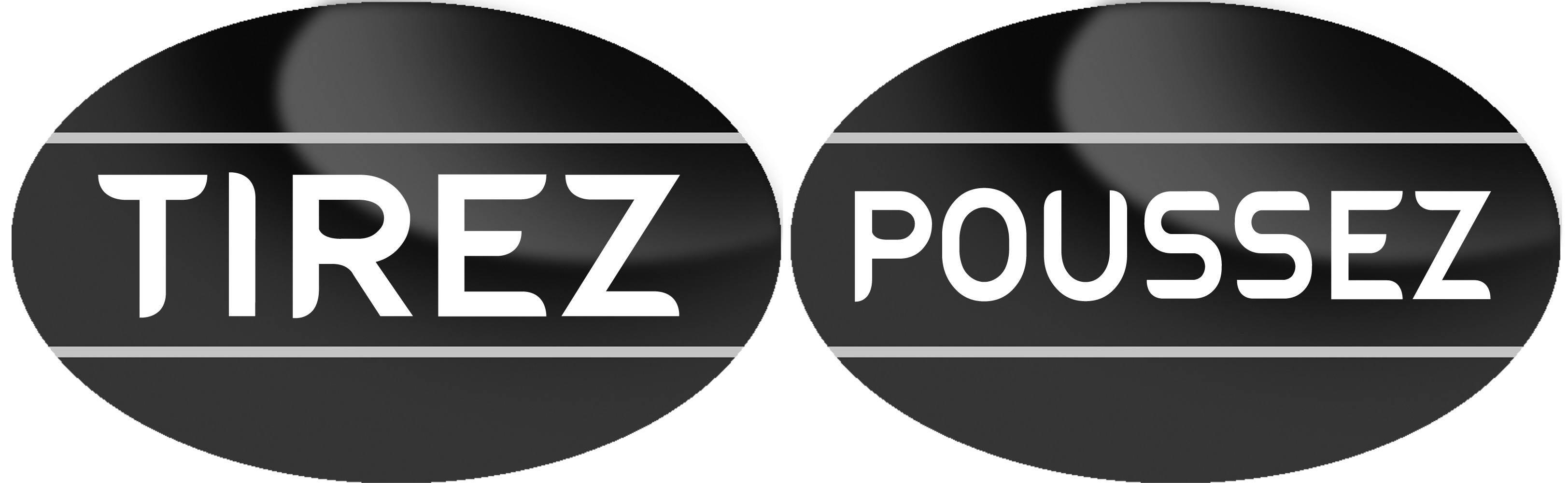 poussez tirez noir (2fois 8x5cm) - Sticker/autocollant