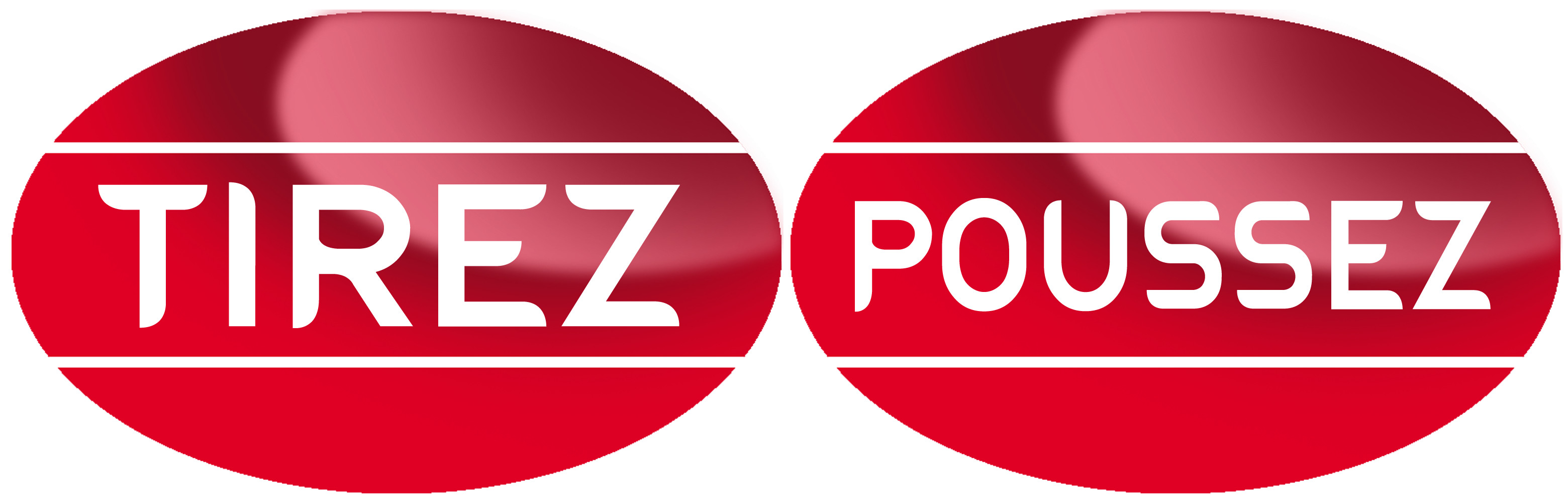 poussez tirez rouge (2fois 8x5cm) - Sticker/autocollant