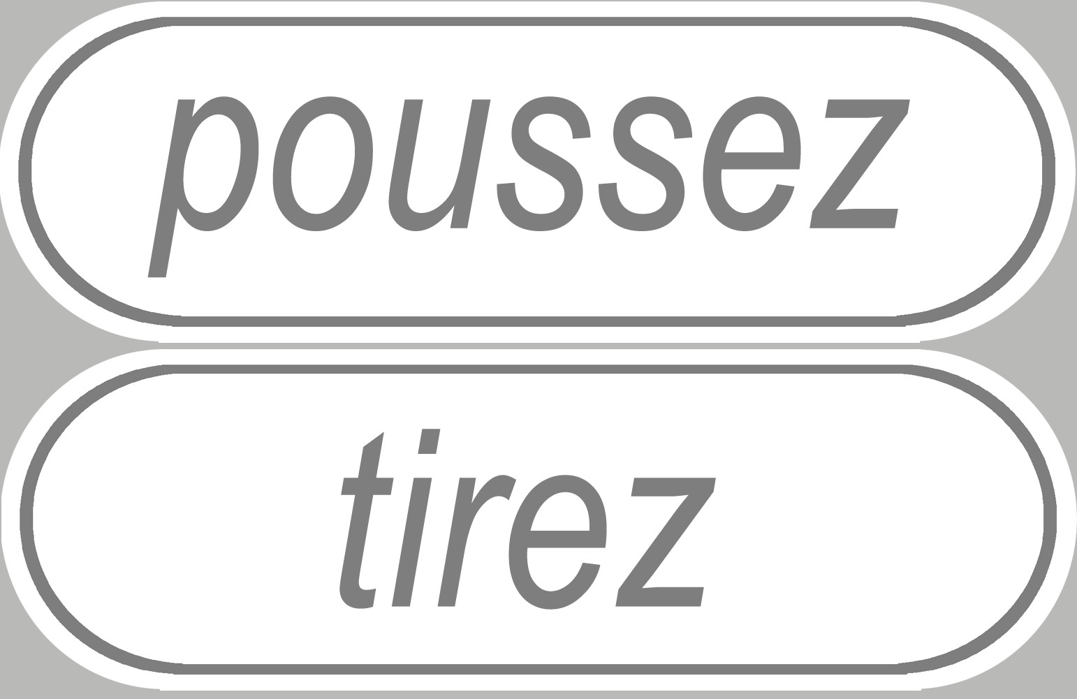 signalétique poussez tirez - 2 stickers de 29x9cm - Sticker/autocollant