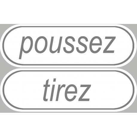 poussez tirez - 2 stickers de 20x6.5cm - Sticker/autocollant