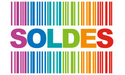 solde ambiance code barre - 15x10cm - Sticker/autocollant