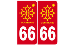 immatriculation 66 Occitanie - Sticker/autocollant