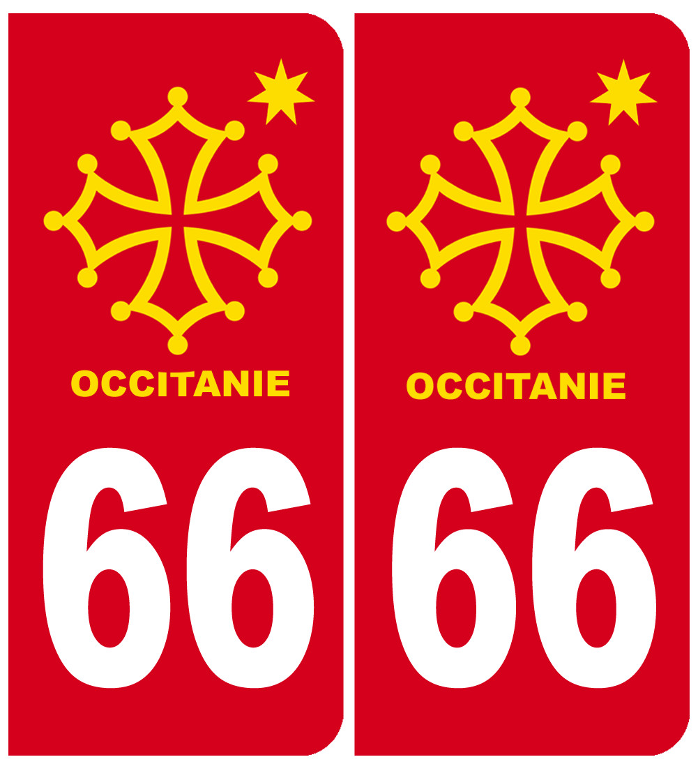 immatriculation 66 Occitanie - Sticker/autocollant