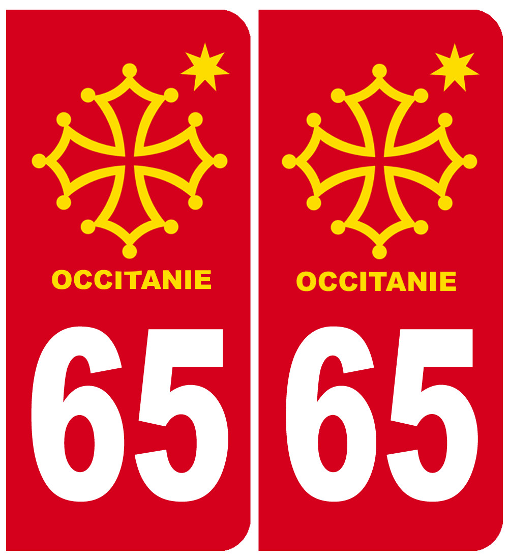 immatriculation 65 Occitanie - Sticker/autocollant