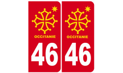 immatriculation 46 Occitanie - Sticker/autocollant