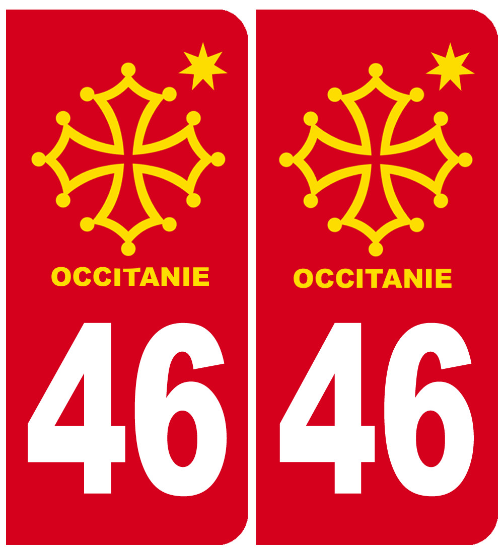 immatriculation 46 Occitanie - Sticker/autocollant