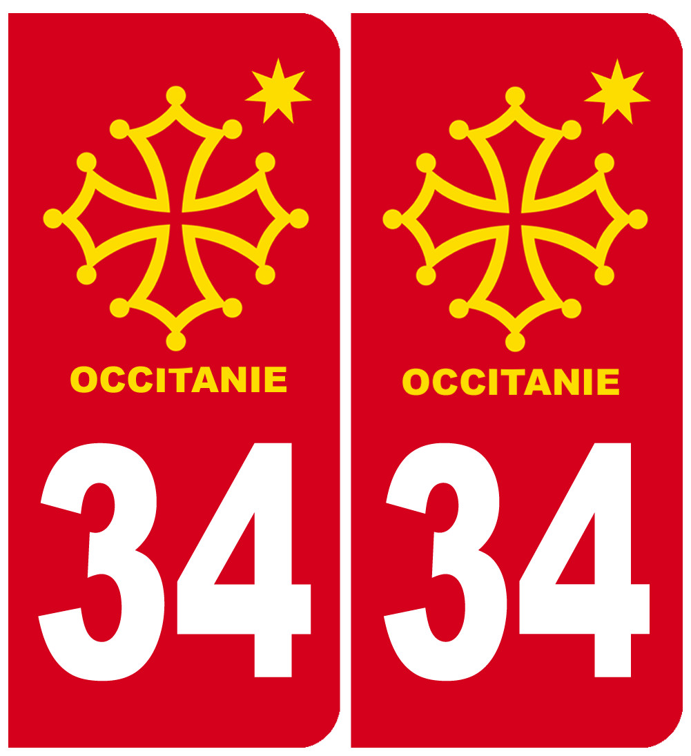 immatriculation 34 Occitanie - Sticker/autocollant