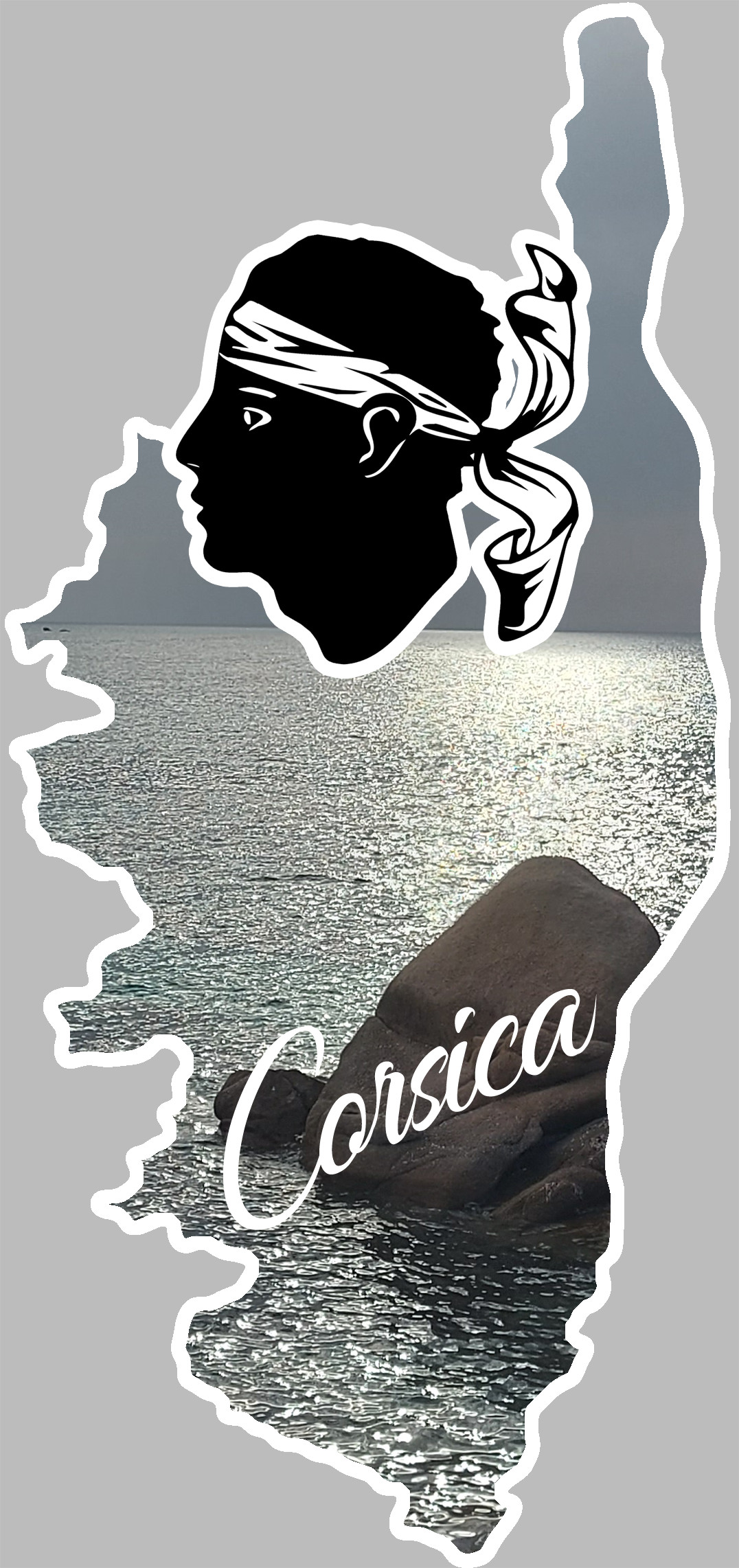 Corsica la plage d'argent - 5x2,3cm - Sticker/autocollant