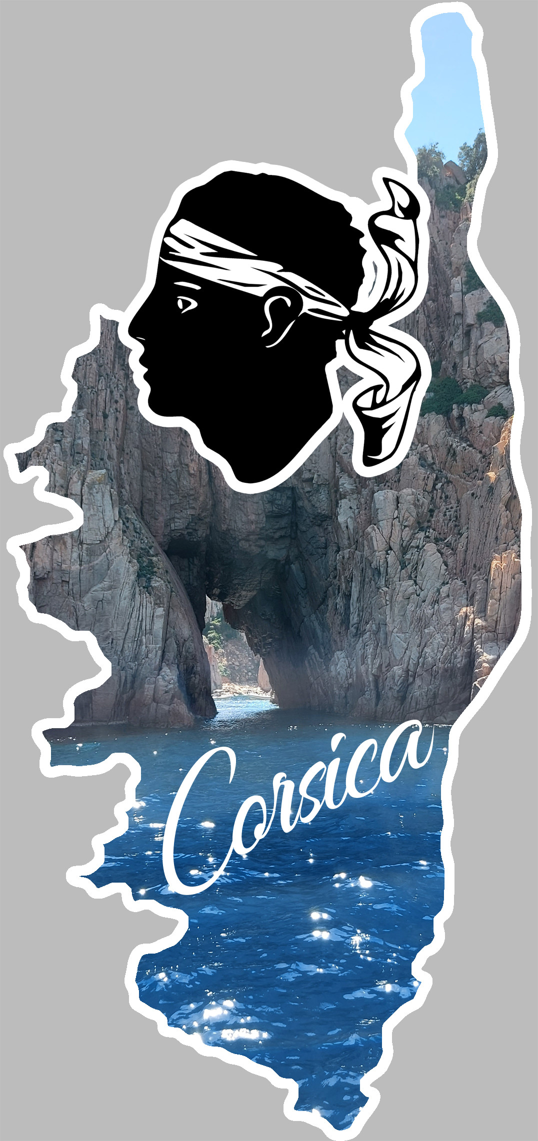 Corsica les calanques de piana - 5x2,3cm - Sticker/autocollant