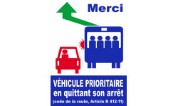 véhicule prioritaire carré - 21x29,7cm - Sticker/autocollant