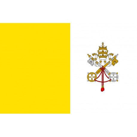 Drapeau Vatican - 15 x 10 cm - Sticker/autocollant