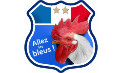 Allez les bleus deux étoiles ! - 5x5cm - Sticker/autocollant