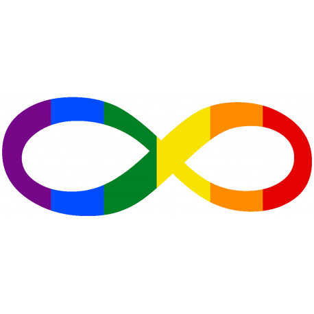 symbole infini LGBT - 15x6cm - Sticker/autocollant