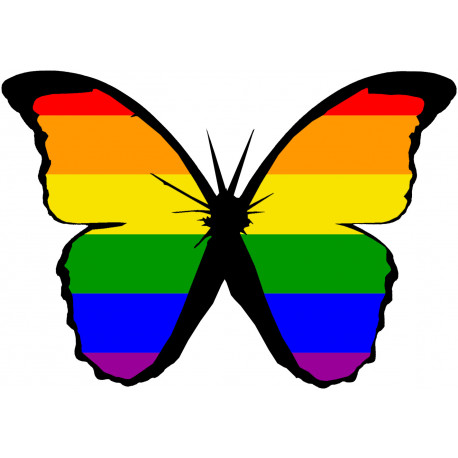 effet papillon LGBT - 15x10.5cm - Sticker/autocollant