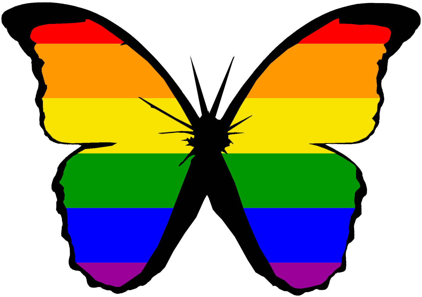 effet papillon LGBT - 15x10.5cm - Sticker/autocollant