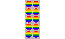  drapeau LGBT - 10 stickers de 5cm - Sticker/autocollant