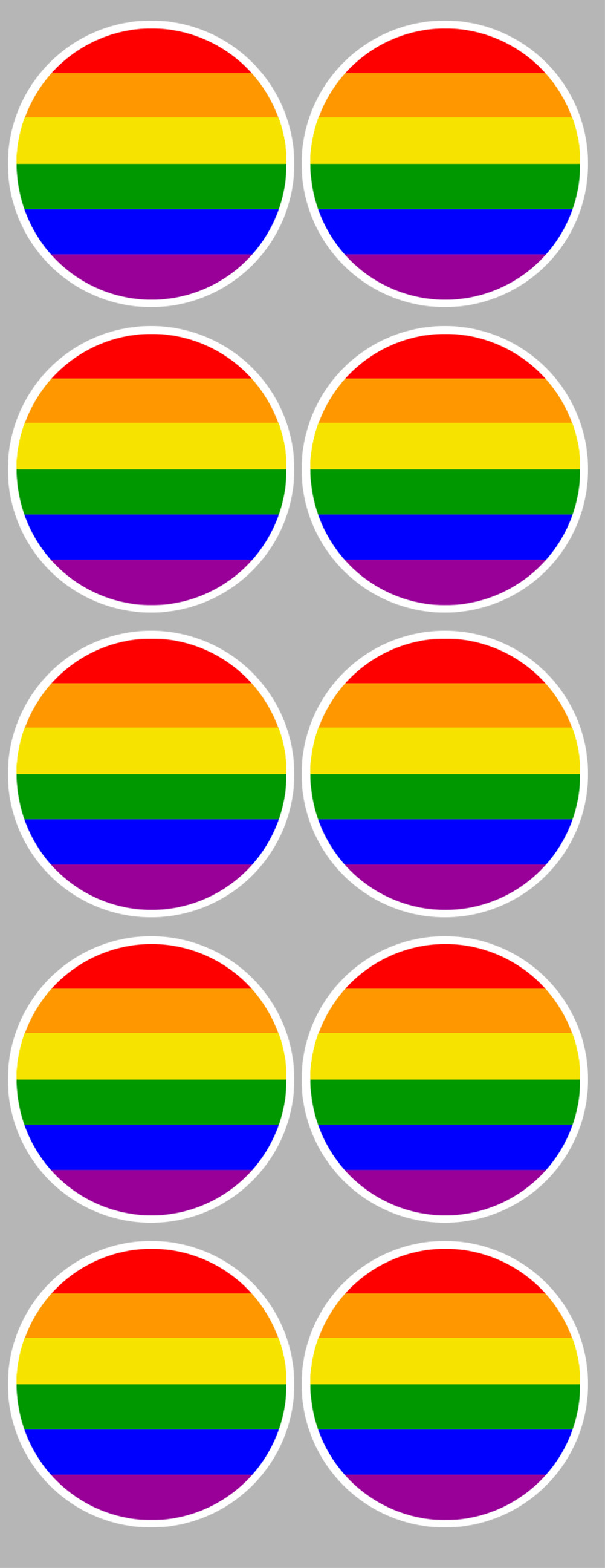  drapeau LGBT - 10 stickers de 5cm - Sticker/autocollant