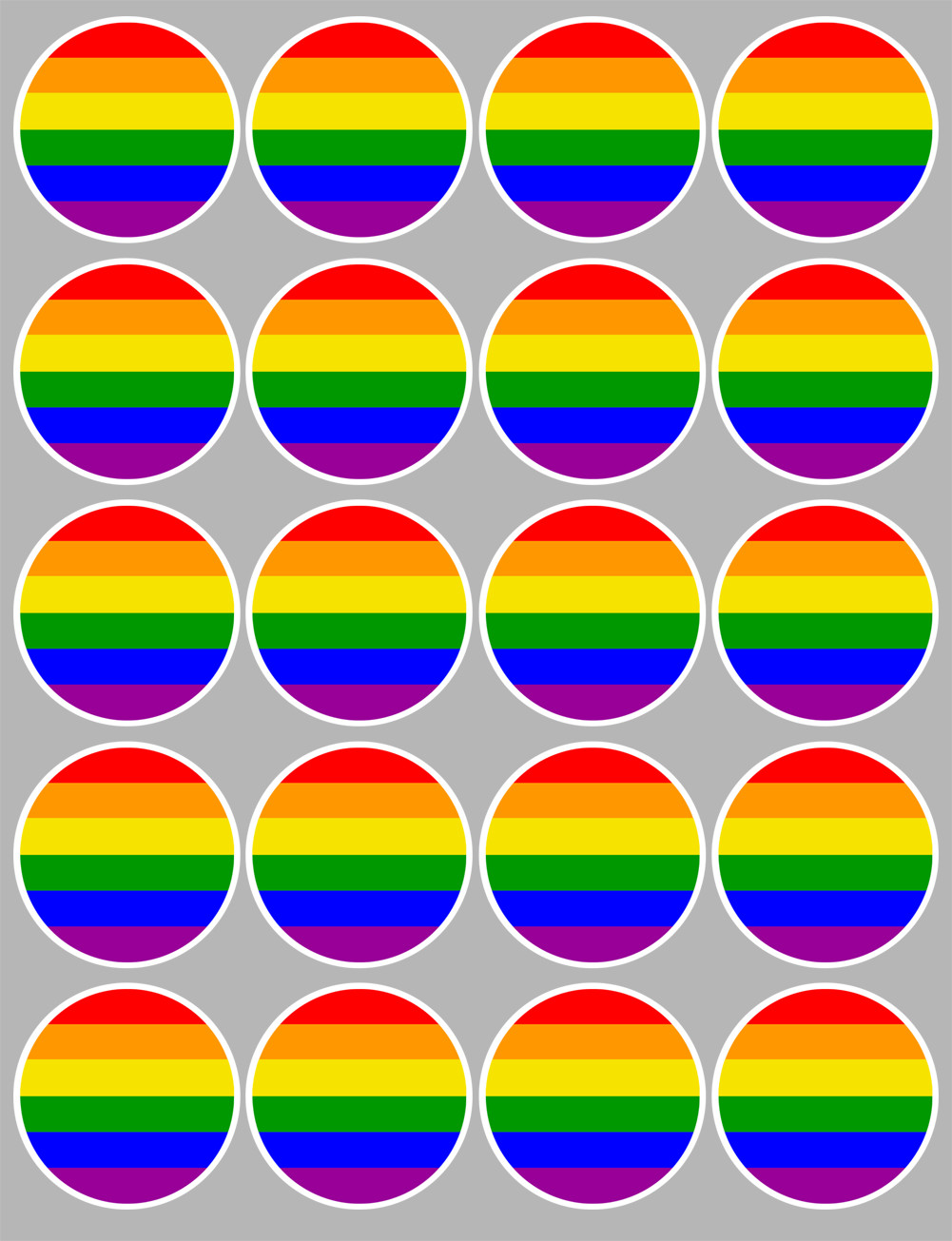  drapeau LGBT - 20 stickers de 5cm - Sticker/autocollant