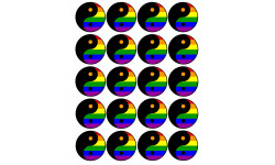 YIN YANG LGBT - 20 stickers de 5cm - Sticker/autocollant