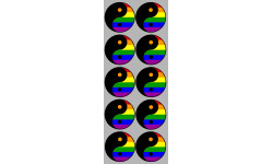 YIN YANG LGBT - 10 stickers de 5cm - Sticker/autocollant