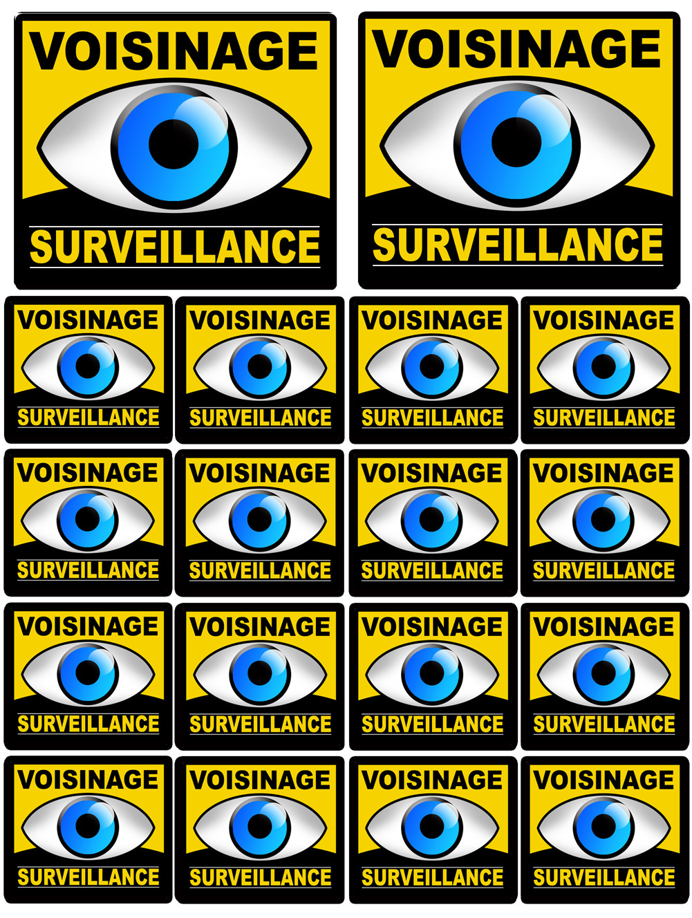 voisinage surveillance - 2fois 10cm - 16fois 5cm - Sticker/autocollant