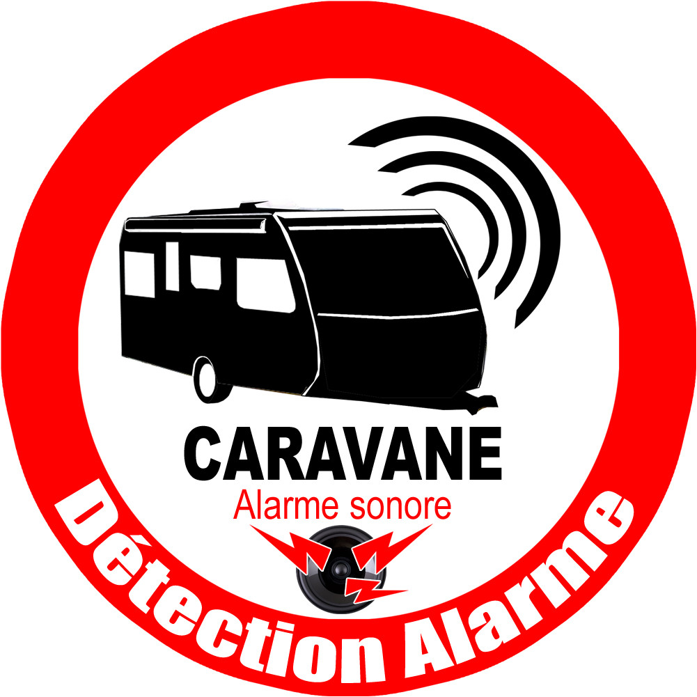 Alarme pour Caravane (10x10cm)  - Sticker/autocollant