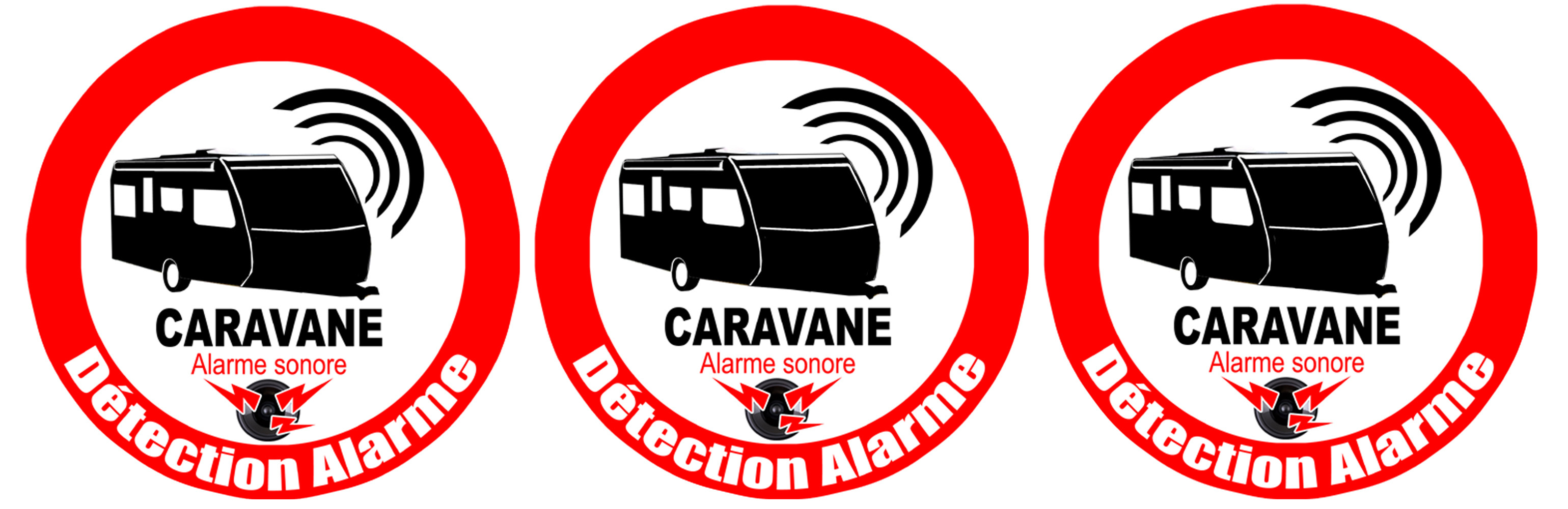 Alarme pour Caravane -  stickers de 5cm - Sticker/autocollant