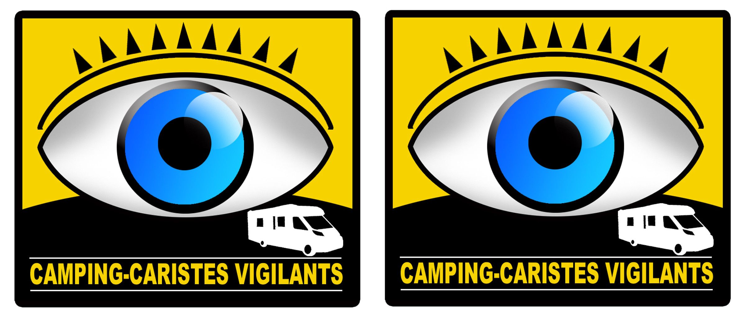 camping-caristes vigilants - 2 stickers de 10cm - Sticker/autocollant