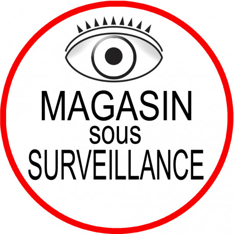 Magasin sous une surveillance - 20x20cm - Sticker/autocollant