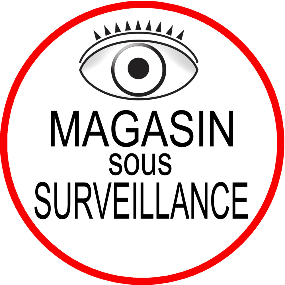 Magasin sous une surveillance - 20x20cm - Sticker/autocollant