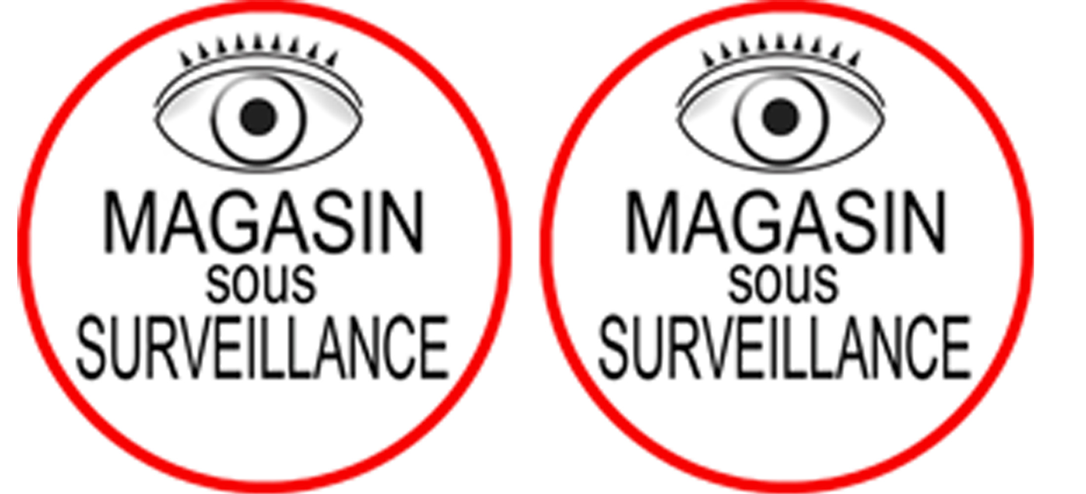 Magasin sous une surveillance - 2 stickers de 5x5cm - Sticker/autocollant