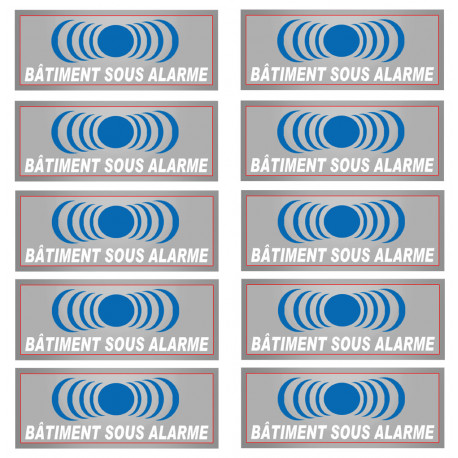 bâtiment sous protection - 10 stickers de 7x2.5cm - Sticker/autocollant