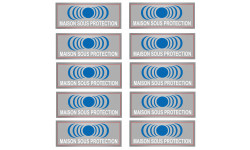 maison sous protection - 10 stickers de 7x2.5cm - Sticker/autocollant