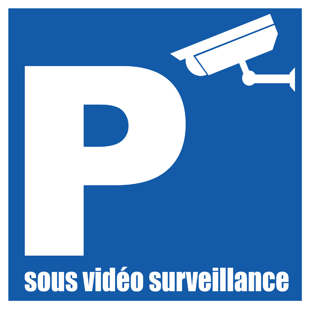 Parking sous vidéo surveillance - 10x10cm - Sticker/autocollant