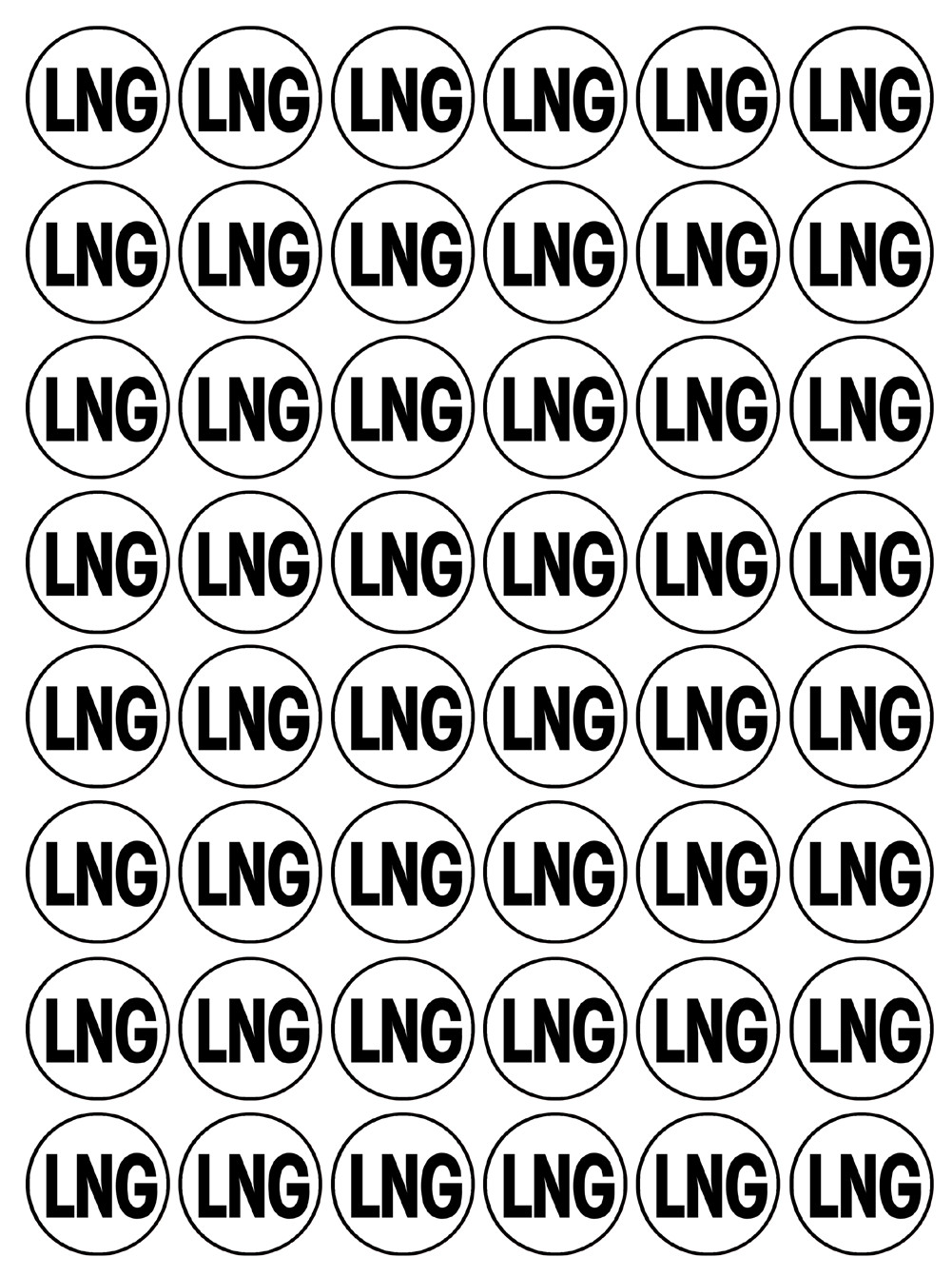 Série LNG - 48 stickers de 2.8cm - Sticker/autocollant