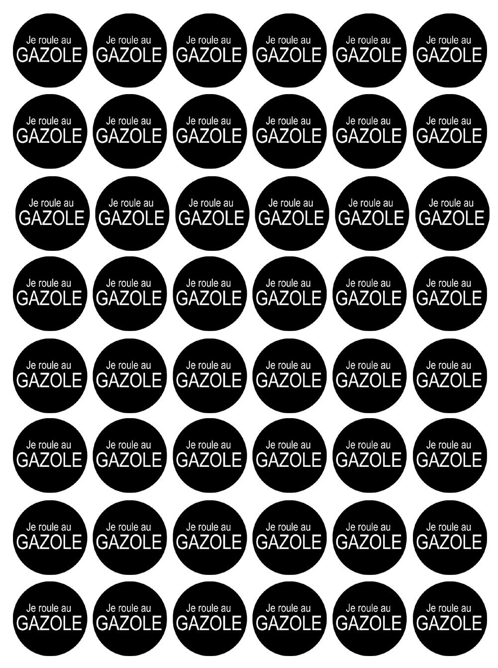 Série PRO GAZOLE - 48 stickers de 2.8cm - Sticker/autocollant