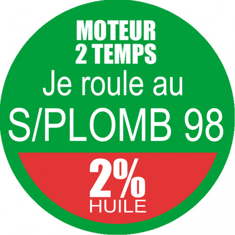 SANS PLOMB 98 - mélange 2 de 10cm - Sticker/autocollant