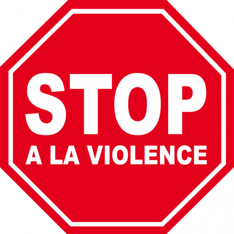 violence STOP - 15x15cm - Sticker/autocollant