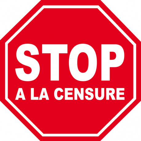 censure STOP - 20x20cm - Sticker/autocollant