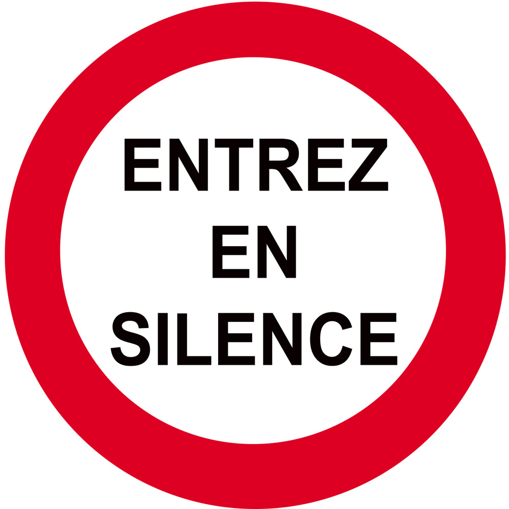 entrez en silence - 20cm - Sticker/autocollant