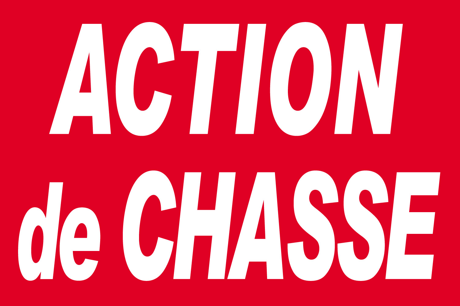 Action de chasse - 30x20cm - Sticker/autocollant